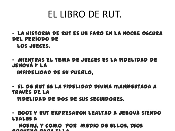 El libro de Rut, una historia bíblica